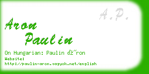 aron paulin business card